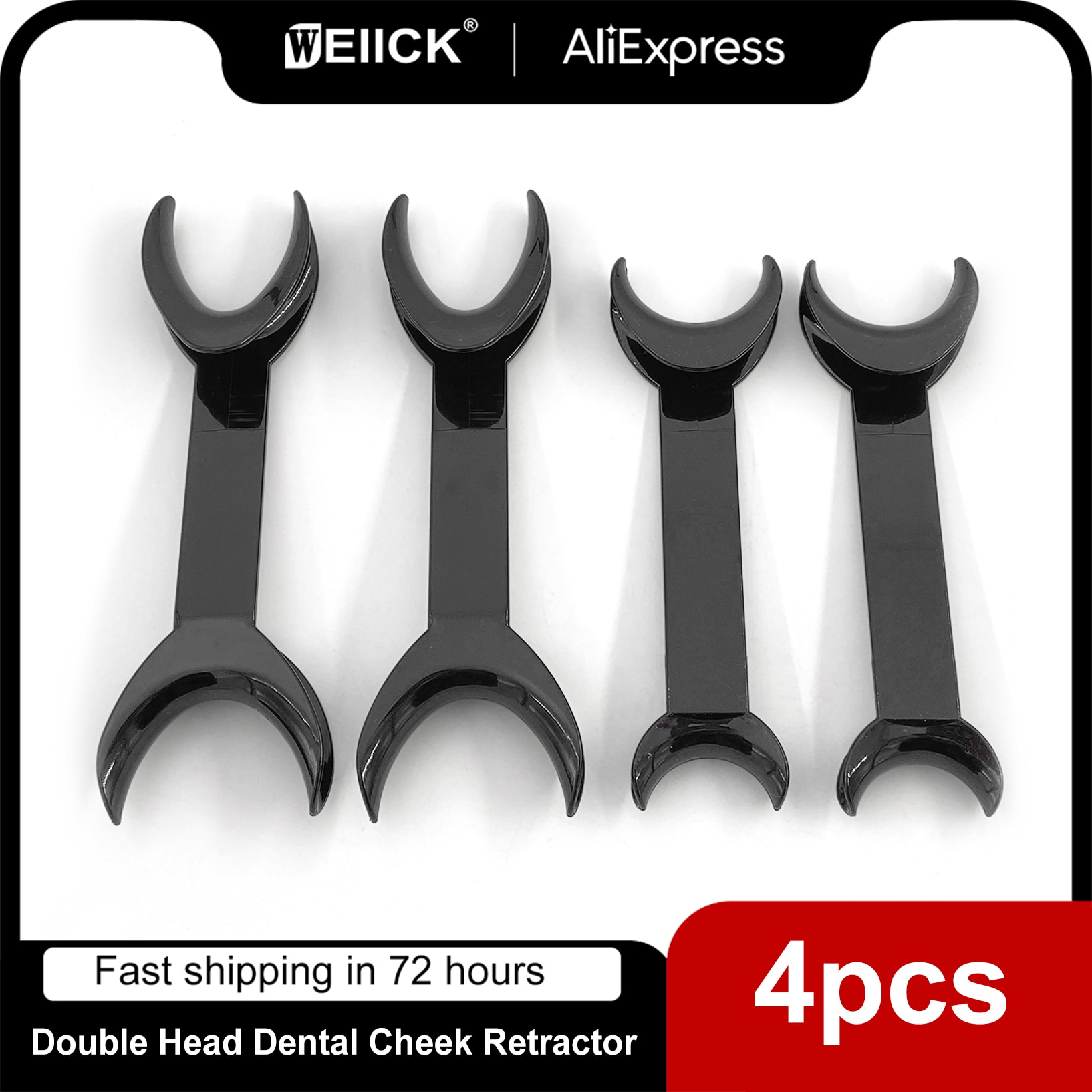 4pcs/Pack WellCK Dental Intraoral Lip Cheek Retractor Double Head Lip Retractor Dental Orthodontic Mouth Opener Dentist Tools