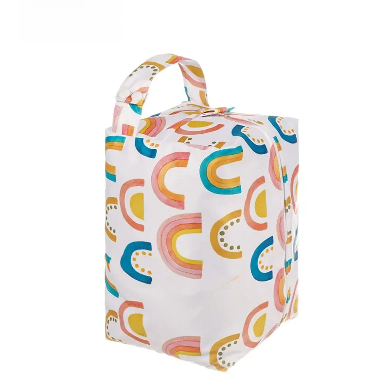 Happyflute Baby Cloth Bags Waterproof Nappy Bags Washable and Reusable Wetbag Fits 5-10Pcs Onesize
