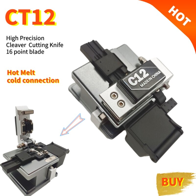 NEW cleaver fiber optic CT12 Cable Cutting Knife FTTT Fiber Hot Melt Knife Tools cutter High Precision Cleaver 16 point blade