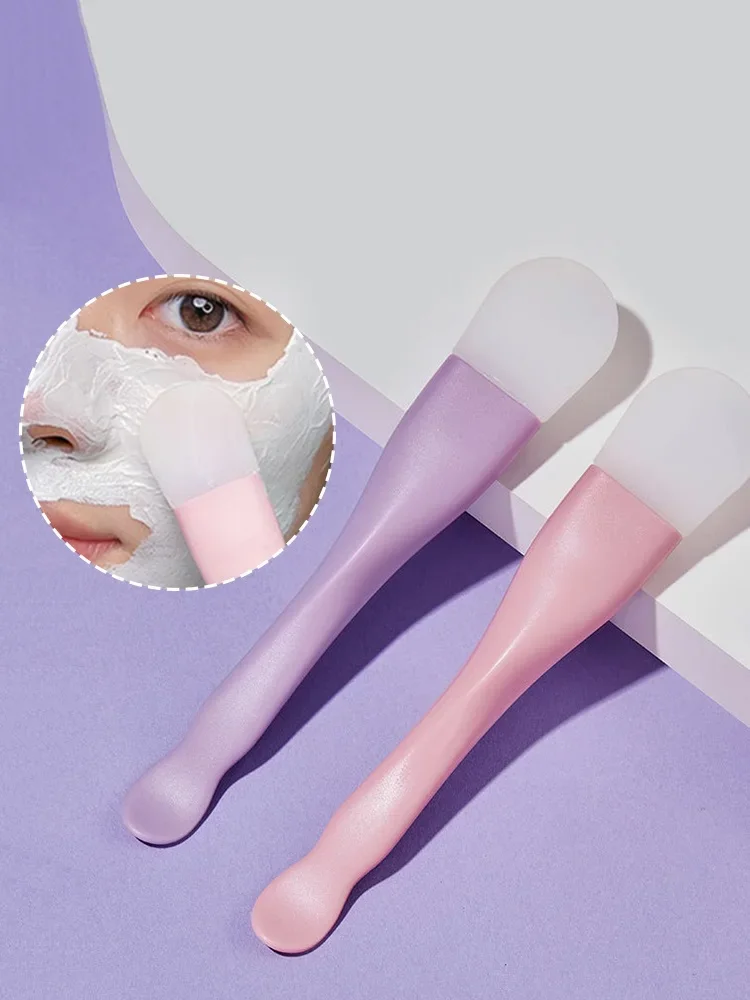 Double head silicone facial mask brush face cleaning scraper daub type mud film special brush beauty