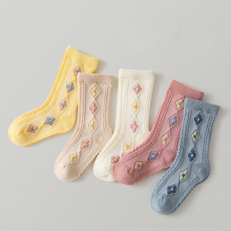 2Pair/lot New Baby Socks Girl Children's Little Flower Newborn Baby Socks