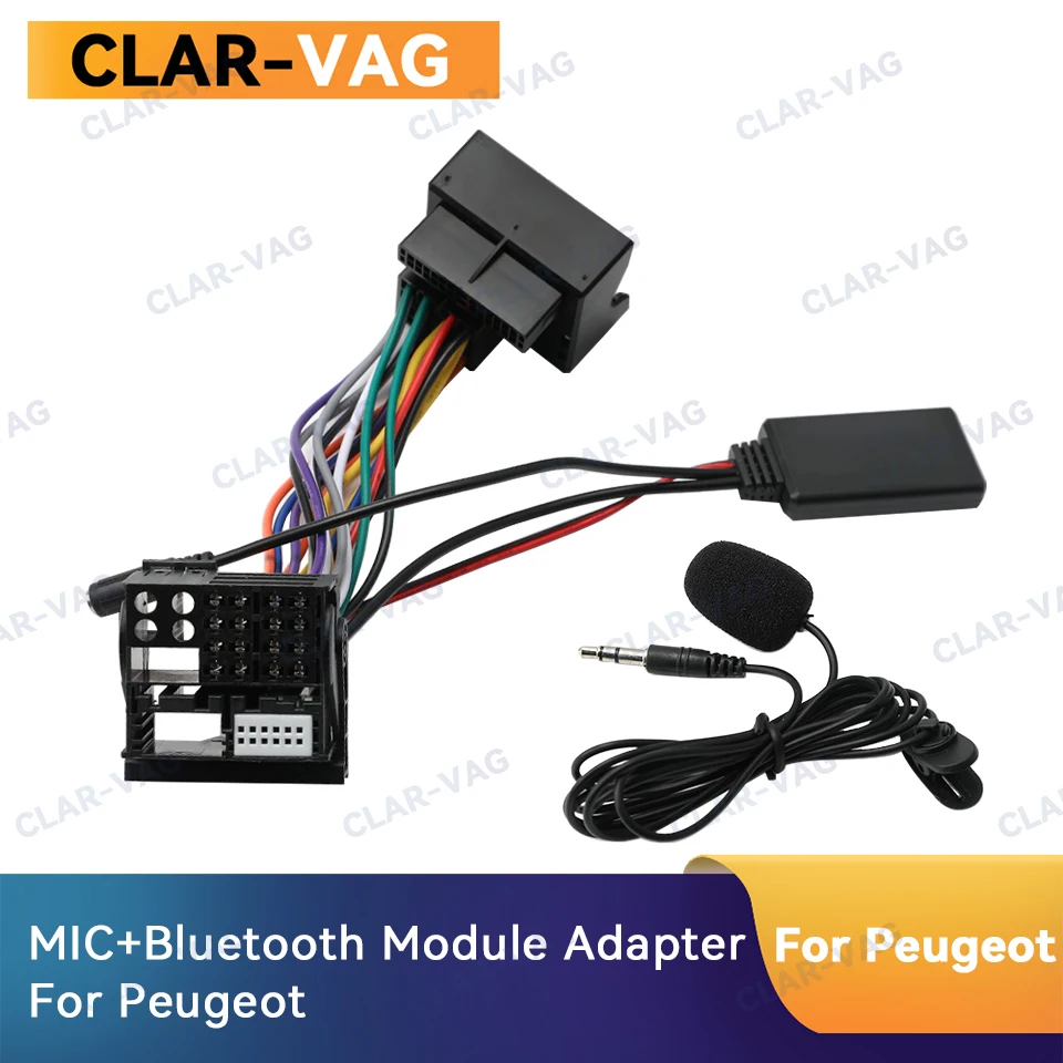 Bluetooth 5.0 Module Receiver Adapter Radio Stereo AUX Cable Adapter For Peugeot 207 307 407 308 For