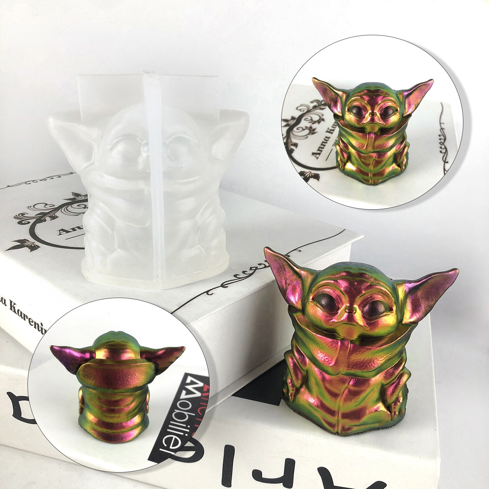 3D Ornaments Epoxy Resin Mold Plaster Candle Aromatherapy 3D Cartoon Candle Silicone Mold