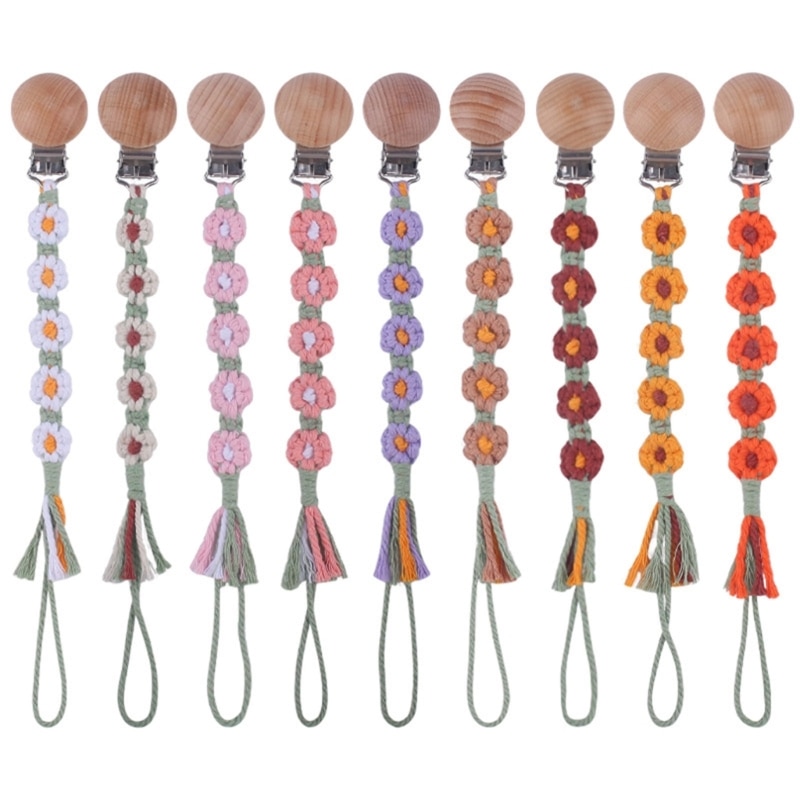 Baby Dummy Clips Dummy Clip Boys Girls Wooden Dummy Clips for Baby Soother Pacifier Chain Holder Clips Baby Dummy Chain