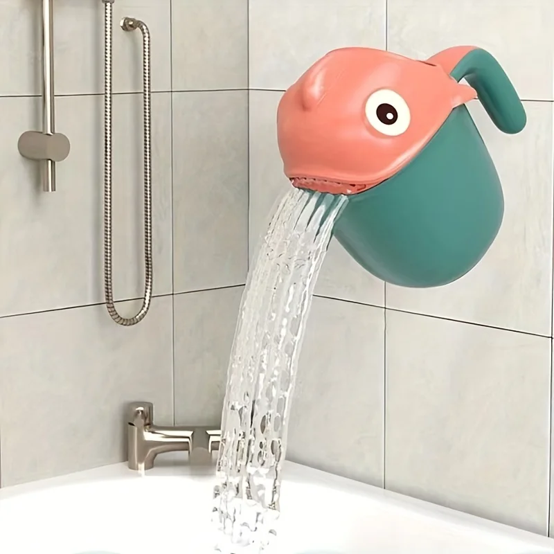 Children's Shampoo Cup, Cute Cartoon Baby Shampoo Shark Cup Bailer, Newborn Baby Toddler Bath