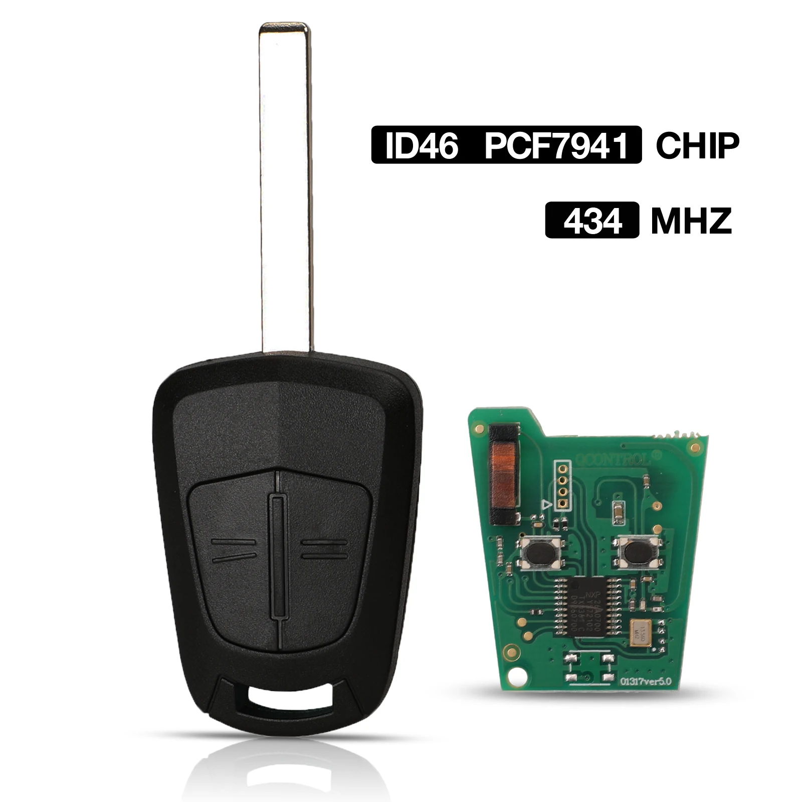 jingyuqin 433MHz PCF7941 Remote Car Key For Opel/Vauxhall Corsa D 07-12 Meriva B 10-13 Astra H 2004