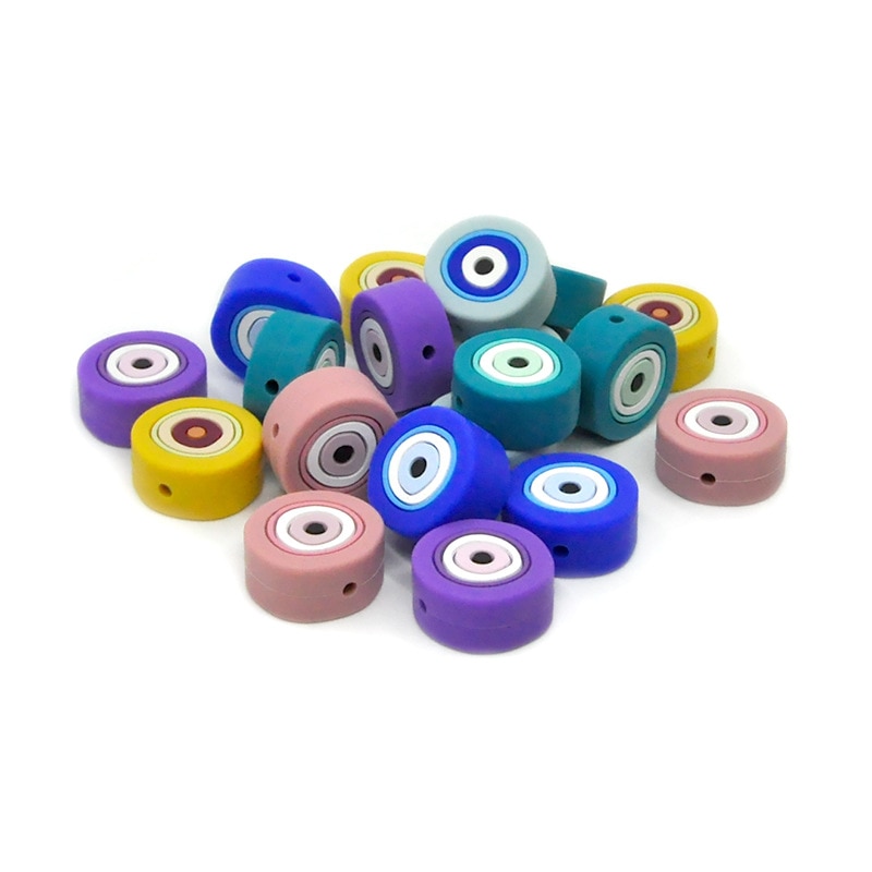 5pc/lot 20*20mm Food Grade Mini Eyes Silicone Beads Baby Teething Pacifier Chains DIY Accessories Safe Nursing Chewing BPA Free