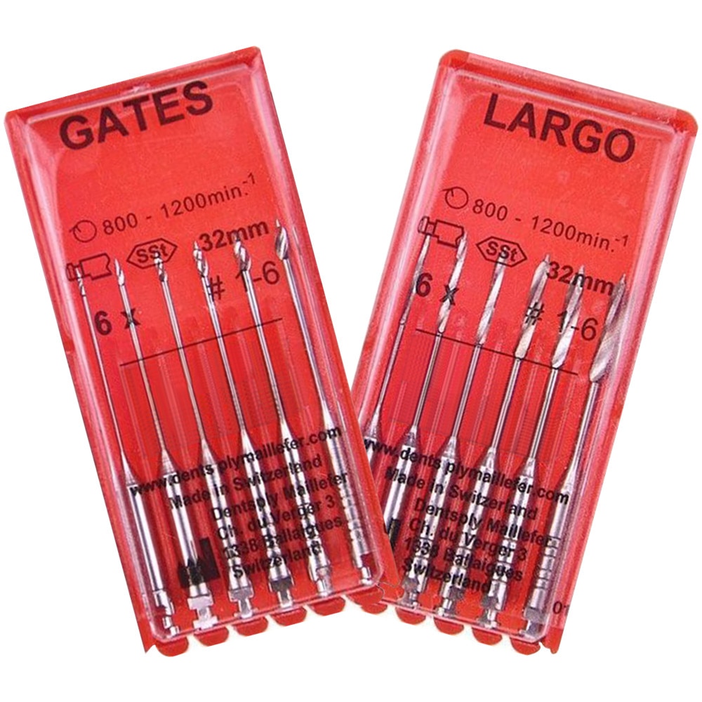 6pcs/Pack Dental Endodontic Gates Drills Grit Glidden Peeso Reamers Rotary Paste Carriers Engine Stainless Steel Endo Files