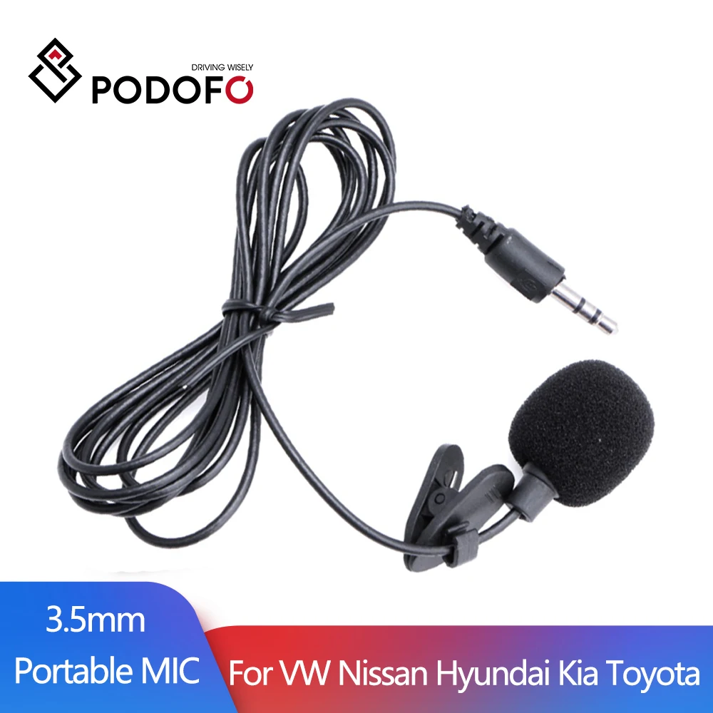 Podofo 3.5mm Universal Portable Mini Mic Microphone Hands Free Clip on Microphone Mini Audio Mic For