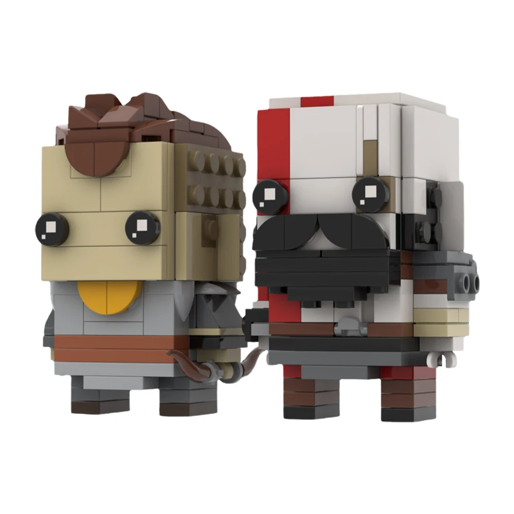 BuildMOC Space Wars Lukes Figrues Brickheadzs Building Blocks Set God of War Cartoon Characters