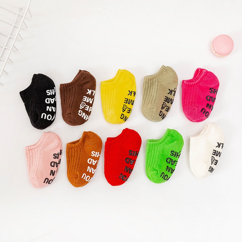 Korean Simple Rubber Anti-slip Floor Socks Candy Color Short Socks for Newborn Infant Toddler Kids Boys Girls Socks 0-7years Old