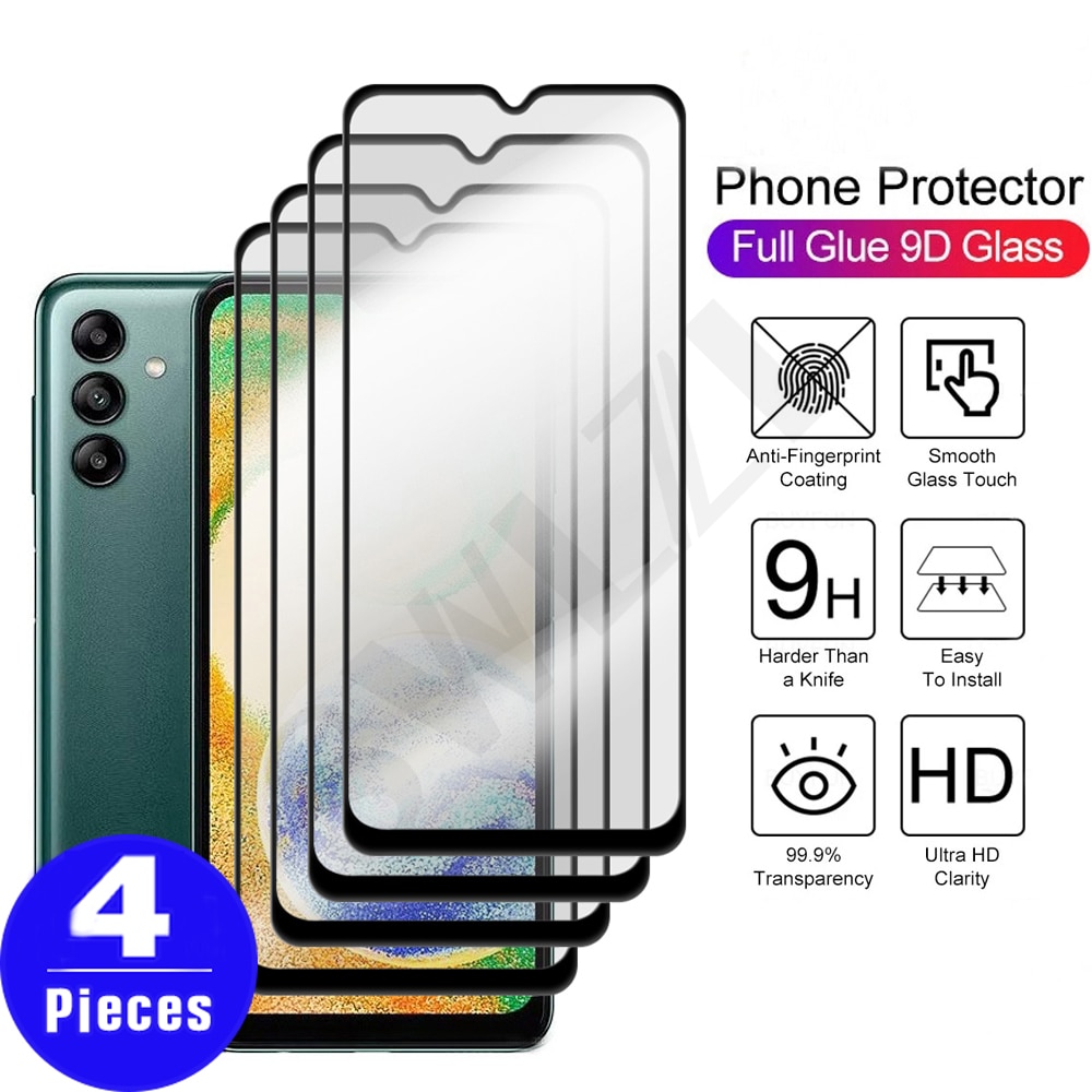 4Pcs screen protector For Samsung Galaxy A04 A04E A04S Tempered glass A12 A13 A14 A24 4G A34 A22 A23 A31 A32 A33 protective film