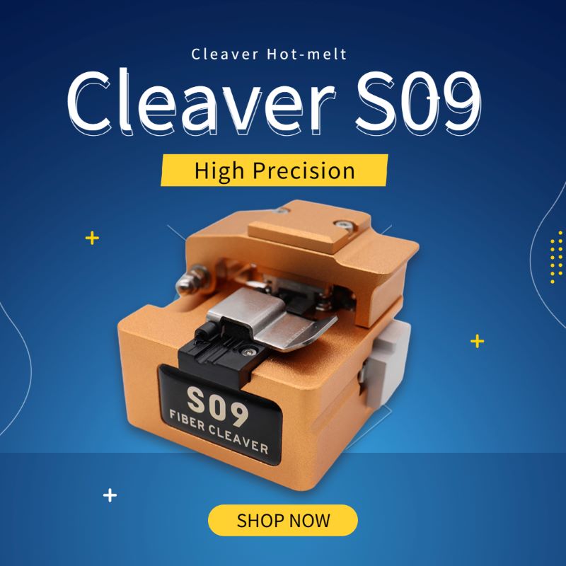Fiber Cleaver Hot-melt S09 High Precision Optical Fiber Cutting Knife Fiber Optic Cleaver Fiber Cutter with Dust Bin