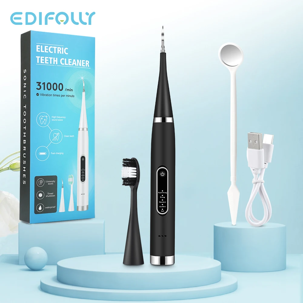 Portable Electric Sonic Dental Scaler Tooth Cleaner Calculus Stains Tartar Remover Dentist Teeth