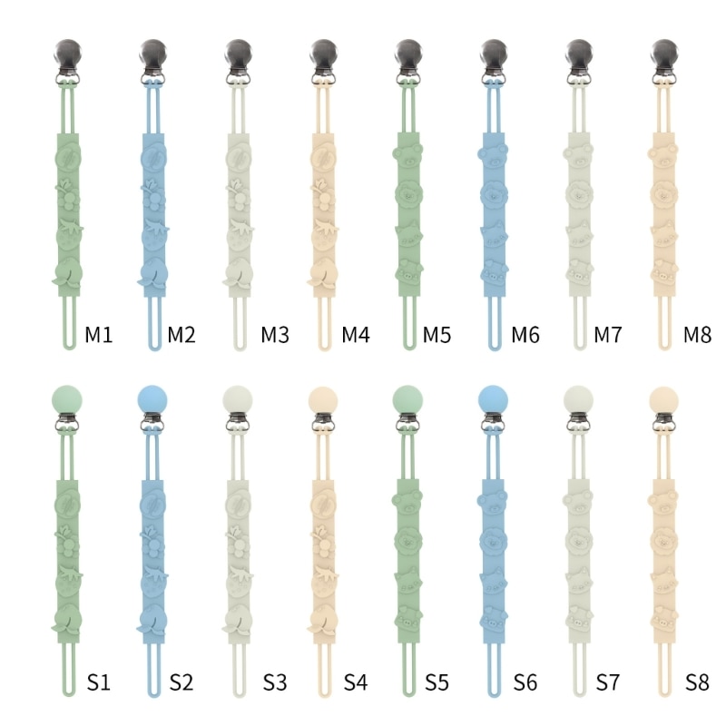 Baby Pacifier Hanging Strap Anti-Lost Chain Dummy Holder Nipple Chain Cartoon Silicone Teether Clip Newborn Shower Gift
