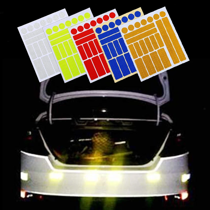 Car Motorcycle Reflective Stickers Night Safty Warning Reflector Film Decal Decoration Bicycle Wheel