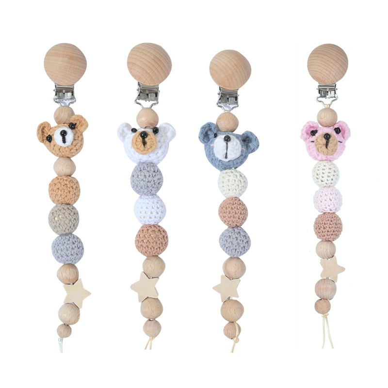 Cartoon Bear Hanging Clip Decoration for Baby Pacifier Crib Stroller Car for Sea