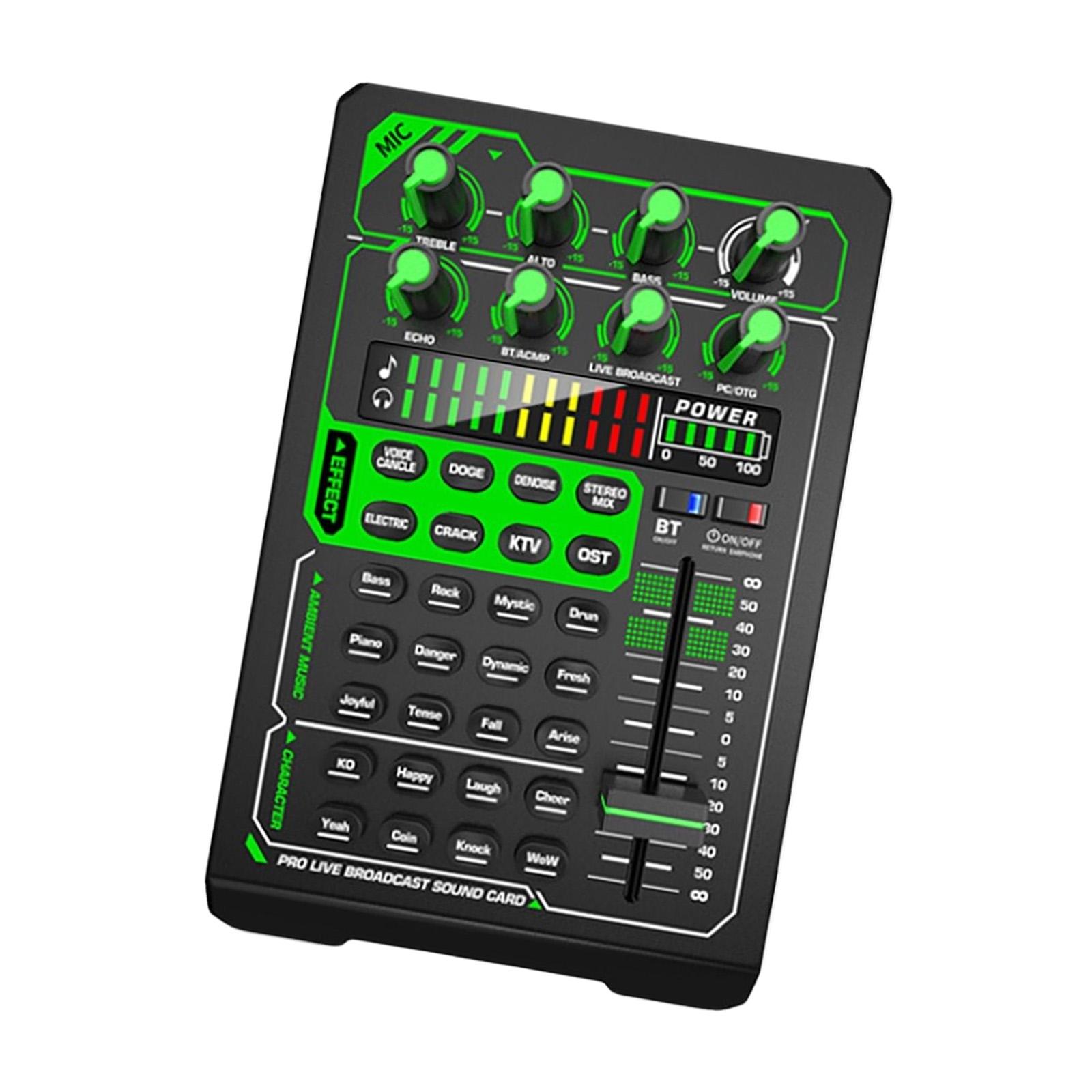 Live Sound Card Audio Mixer Plug and Play for Recording PC, Gaming, Phone DSP Noise Reduction Chip Multi Device Support Portable