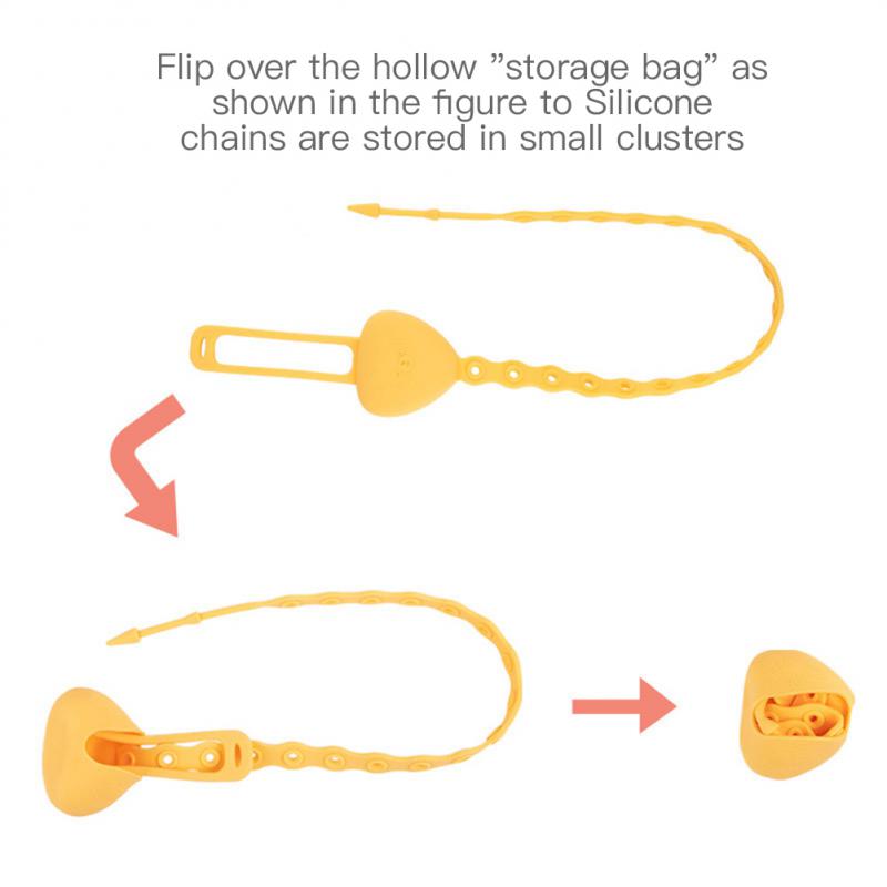 Double-layer Buckle Design Molar Chain 1pcs Multicolour Silicone Molar Chain Soft Baby Product Anti-drop Nipple Clip Non-slip