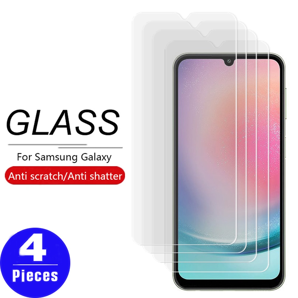4Pcs For Samsung Galaxy A04 A04S A04E Tempered glass A34 A24 A14 A12 A13 A22 A23 A31 A32 A33 screen protector HD Protective film