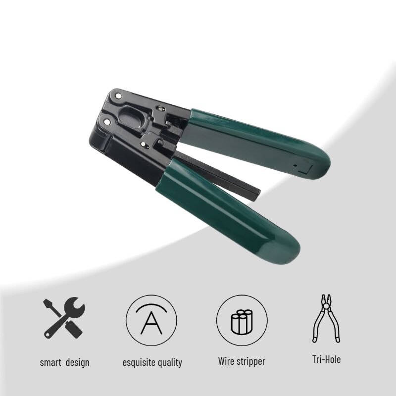 10 pcs /lot Fiber stripping pliers Tri-Hole Fiber Optic Stripper FTTH FIber Wire stripper clamp free shipping
