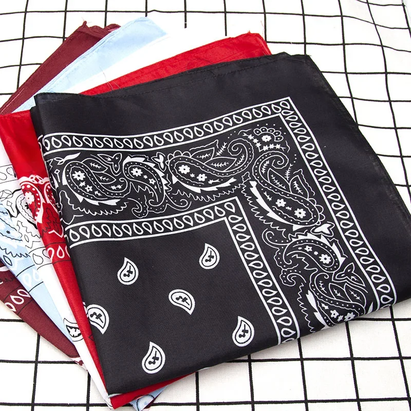 Fashion Hip Hop Bandana Kerchief Unisex Black Hair Band Neck Scarf Headwear Wrist Wraps Head Square