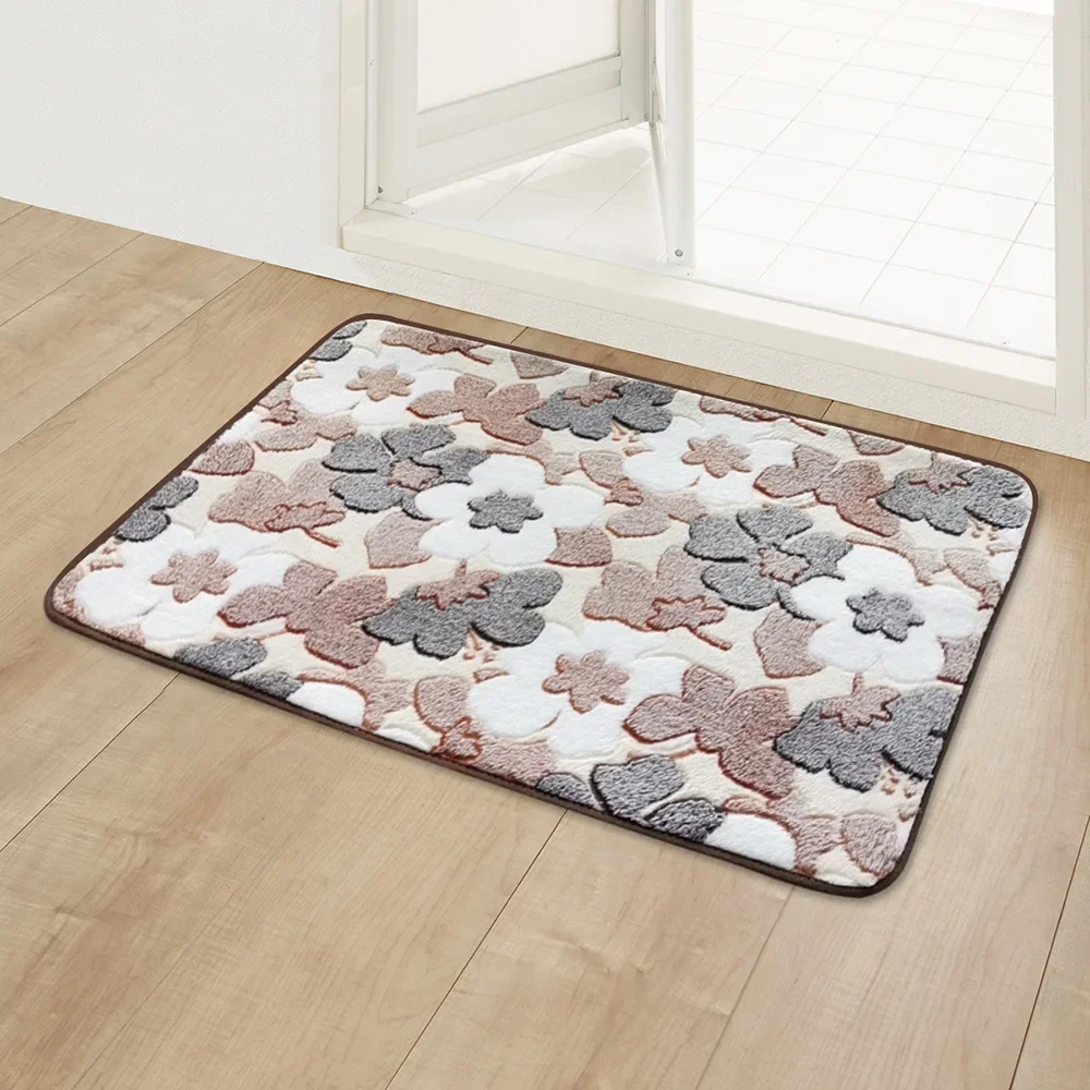 Bedroom Floor Mat Home Entrance Doormat Coral Fleece Kitchen Bathroom Door Decoration Carpet Bath