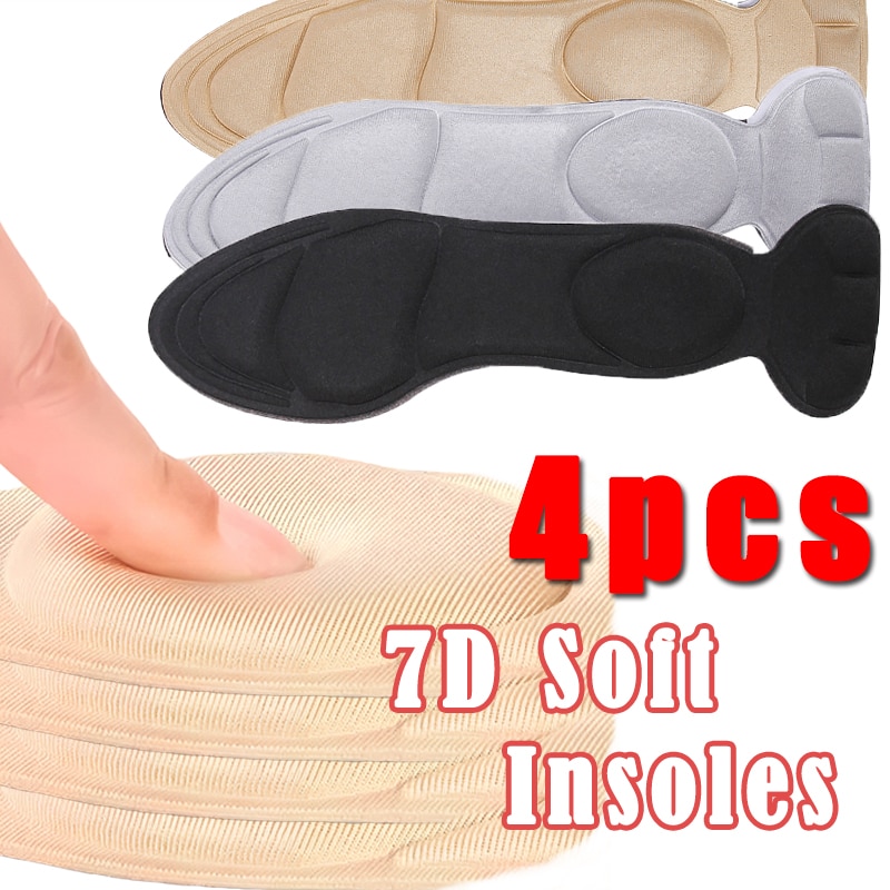 2pairs 7D Soft Memory Foam Massage Insoles Women 7 In 1 High-heel Shoes Insoles Anti-slip Cutable Insole Foot Care Shoe Pads