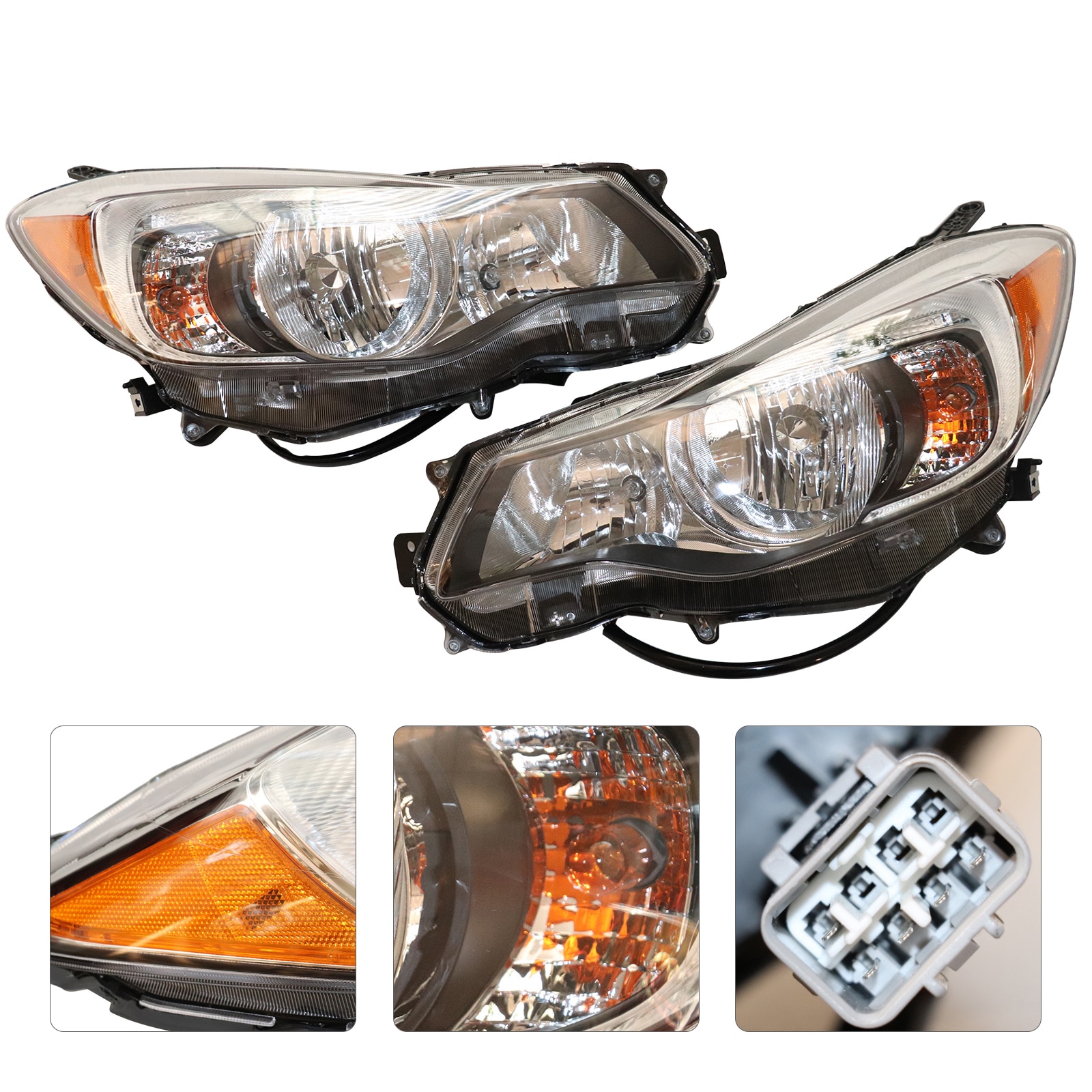 For 2005-2009 Hyundai Tucson Headlights Headlight Assembly 1 Pair Set Headlamps