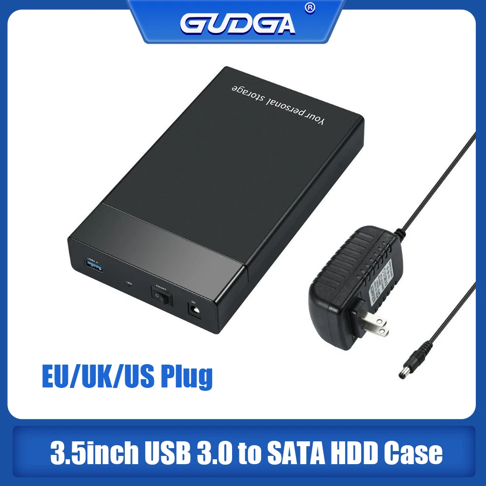 3.5 inch HDD Case USB 3.0 to SATA3 External Hard Drive Enclosure Hard Disk Box Support Max 10TB 2.5