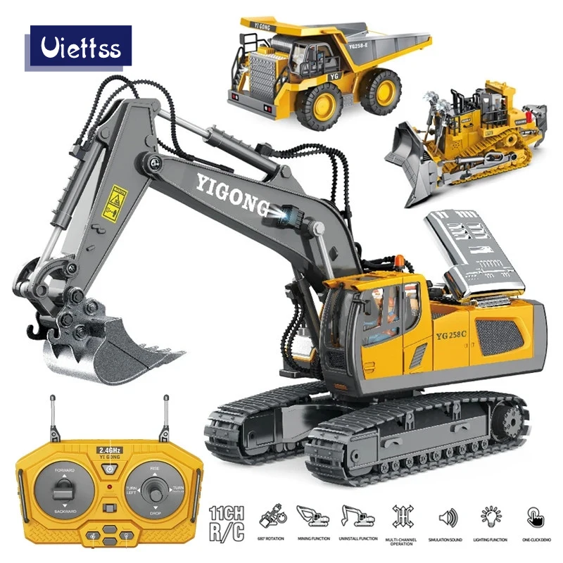 RC Excavator 1:20 Remote Control Truck 2.4G RC Crawler Engineering Vehicle Excavator Truck Radio