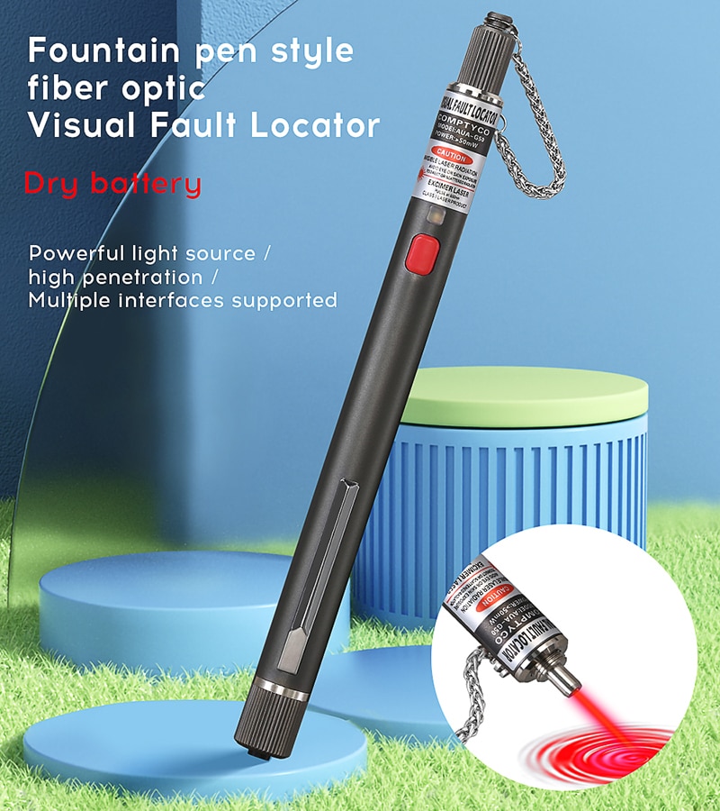 COMPTYCO Visual Fault Locator Fiber Optic Cable Tester 5-50MW Range VFL Can Choose LC Adapter for VFL