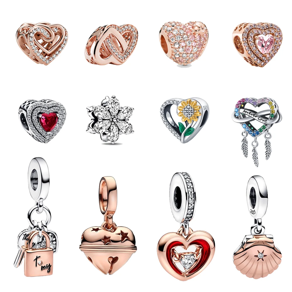 New Heart Collection Lock Collection Silver Plated Fit Charm Original Bracelet For Jewellery Making