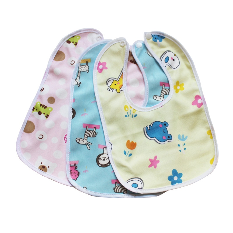 Cartoon Baby Snap Waterproof Bib Super Soft Baby Bib Newborn Crystal Velvet Saliva Towel