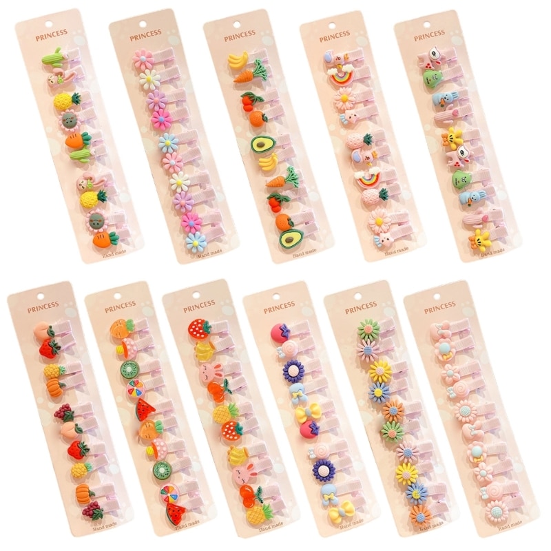 Sweet Hair Pin for Little Girl Cartoon Snap Clip Side Pins Girls Headdress 10PCS