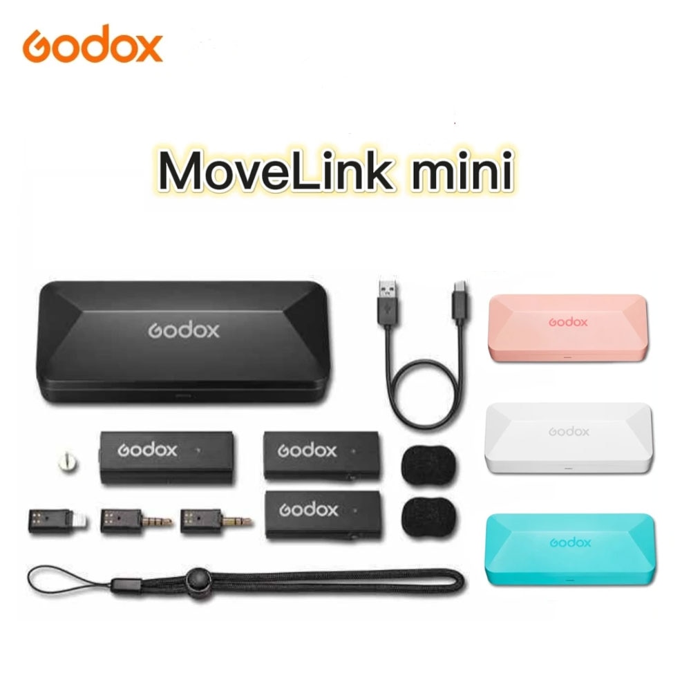 Godox MoveLink Mini LT UC Wireless Microphone 2.4GHz Transmitter Receiver Lavalier Mic for iPhone Type-C Smartphone DSLR Camera