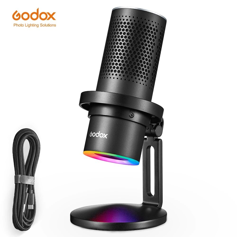 Godox EM68X RGB USB Condenser Micophone E-sports Cardioid Omnidirectional Micophone Adjusting Controlled by Godox Mic App