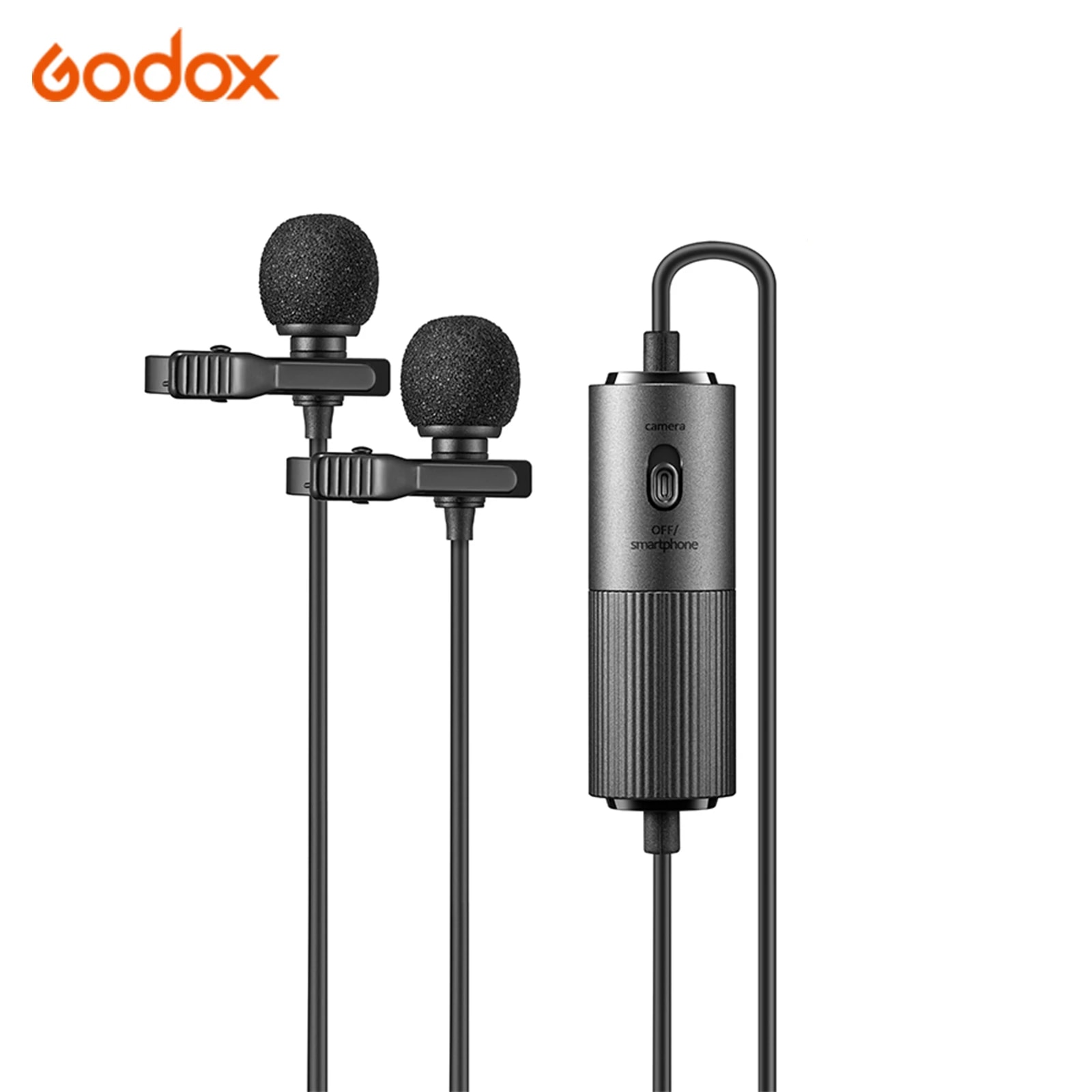 Godox LMS-60G Lavalier Microphone Standard Gain Omnidirectional Wired Mic for Interview Meeting Live Streaming 6m Cable