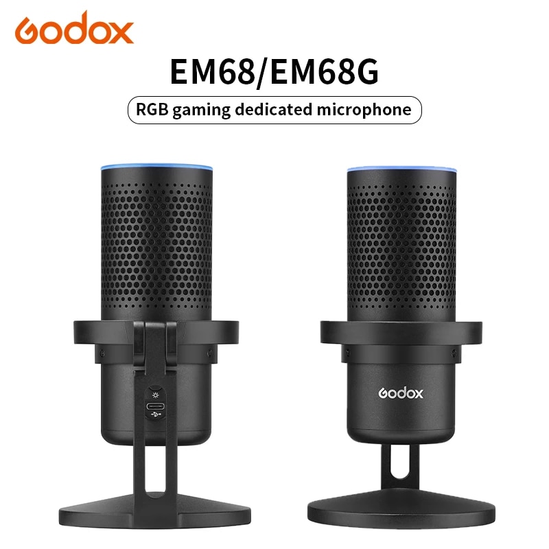 Godox EM68 EM68G RGB USB Condenser Micophone E-sports Cardioid Micophone Adjusting Controlled by Godox Mic App