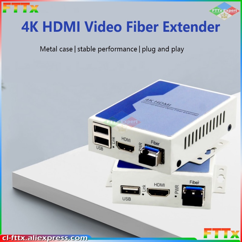 Mini 4K HDMI Extenders, Uncompressed HDMI over fiber optic Singlemode Fiber up 10Km,Multimode fiber up 300m, Support 3D