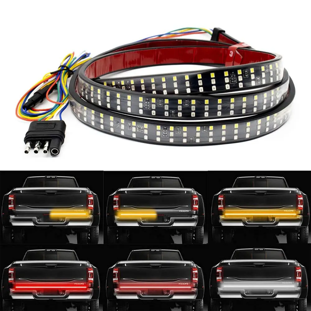 12V 48/60 Inch Car Brake Turn Light Warning Signal Flexible LED Strip Rear Tail Running Reverse