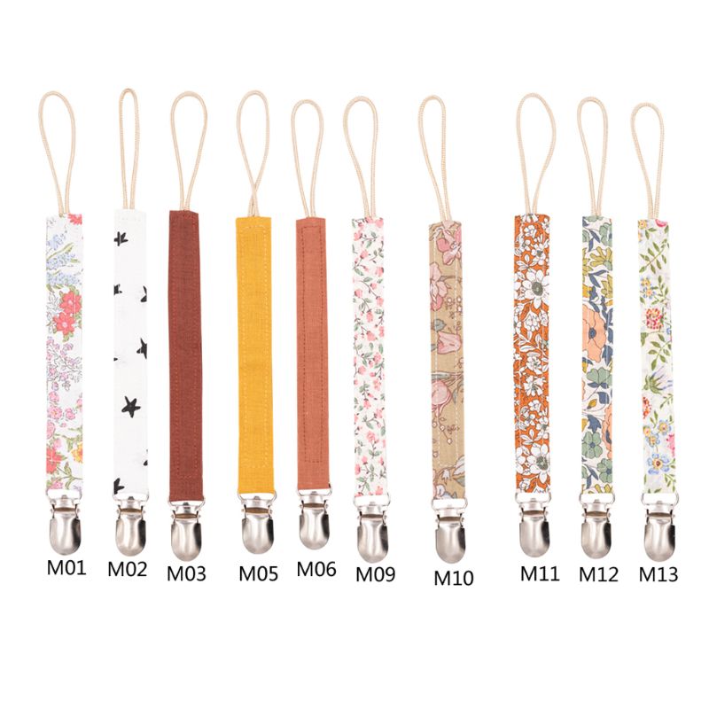 Cotton Linen Baby Pacifier Clips Dummy Clips Baby Pacifier Clips Cotton Linen Pacifier Holder Straps