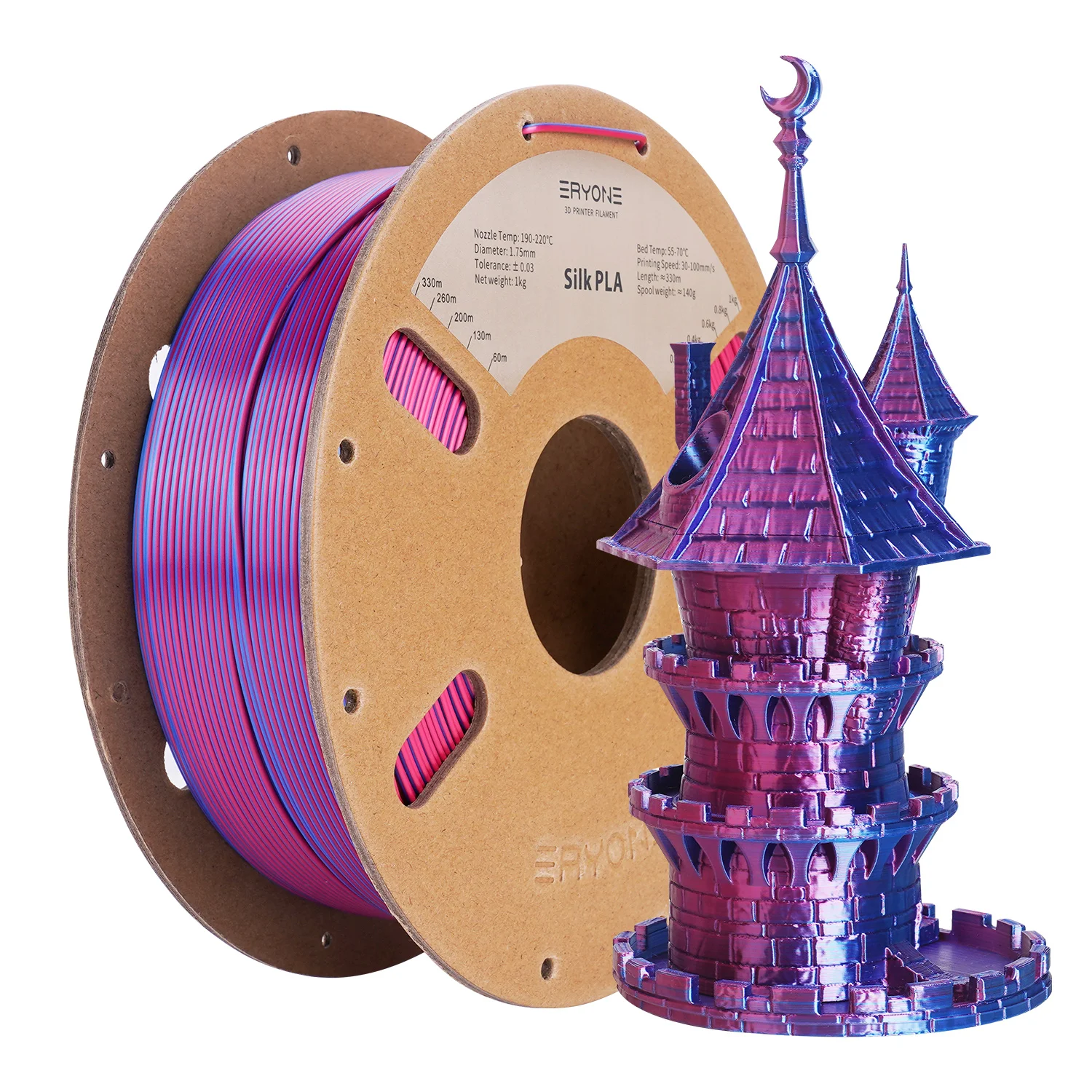 ERYONE Dual Color Silk PLA Promotion 1.75mm 1KG For 3D Printing FDM Printer Fast Free Shipping New