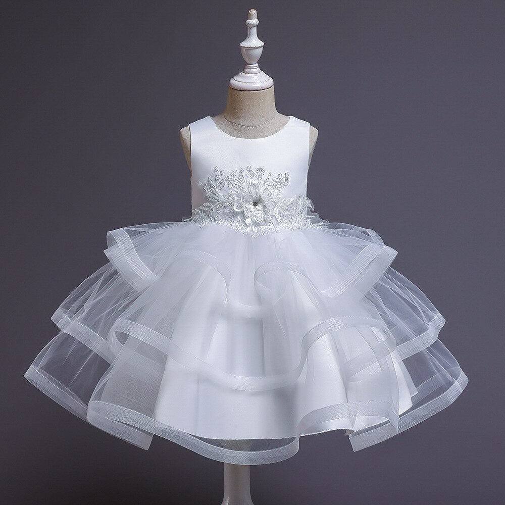 Girls Birthday Dress Infant Ruffled Butterfly Embroidered Special Occasion Dresses Girls Dresses for Party and Wedding