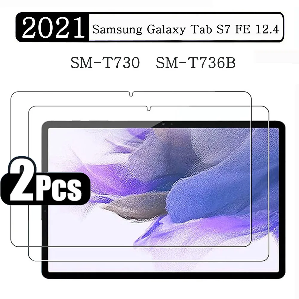 Tempered Glass For Samsung Galaxy Tab S7 FE 12.4 2021 SM-T730 SM-T736B Full Coverage Screen