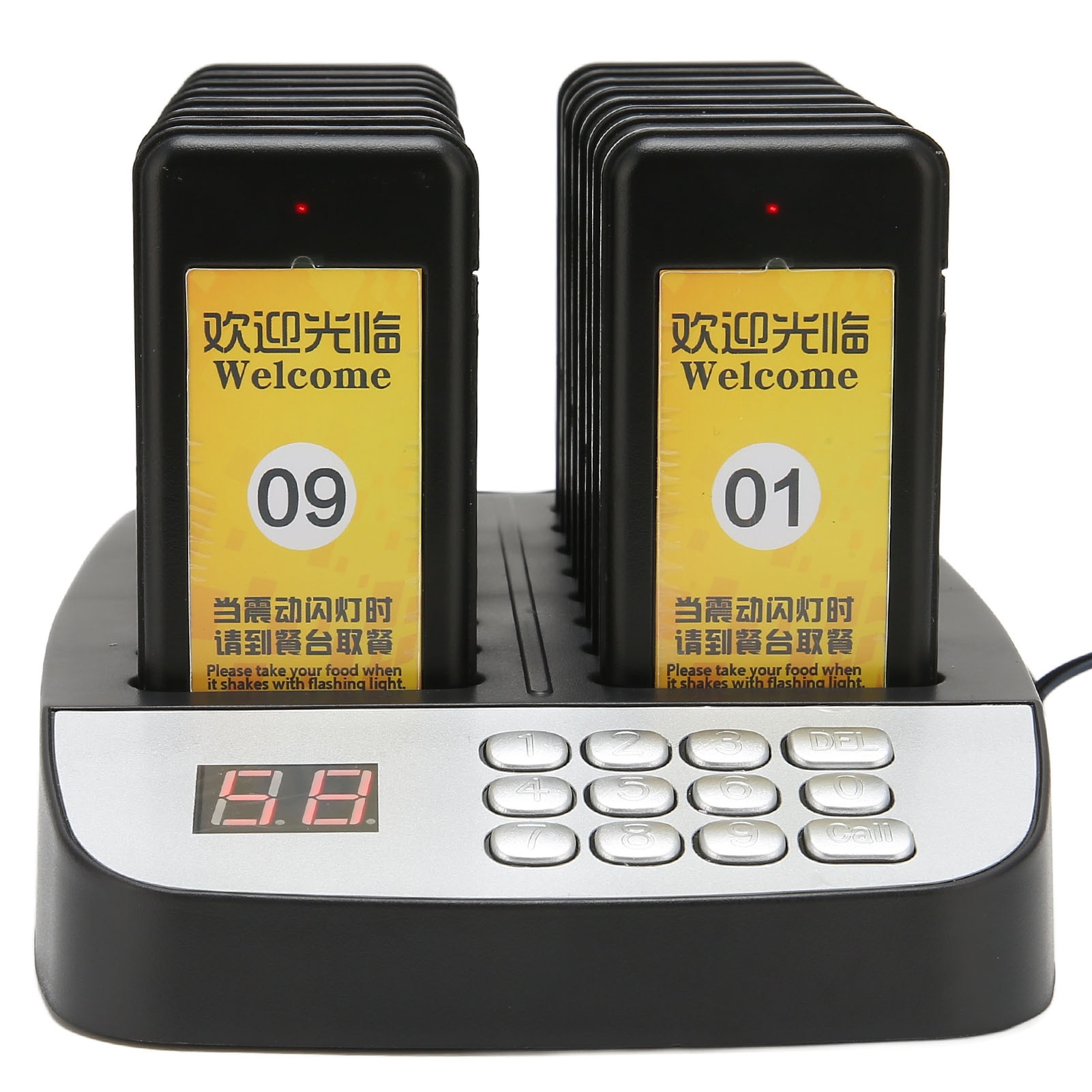Restaurant Pager System 16 Pagers 1000 Meters Long Distance Strong Signal Pager System with 3 Vibration Modes 100‑240V new