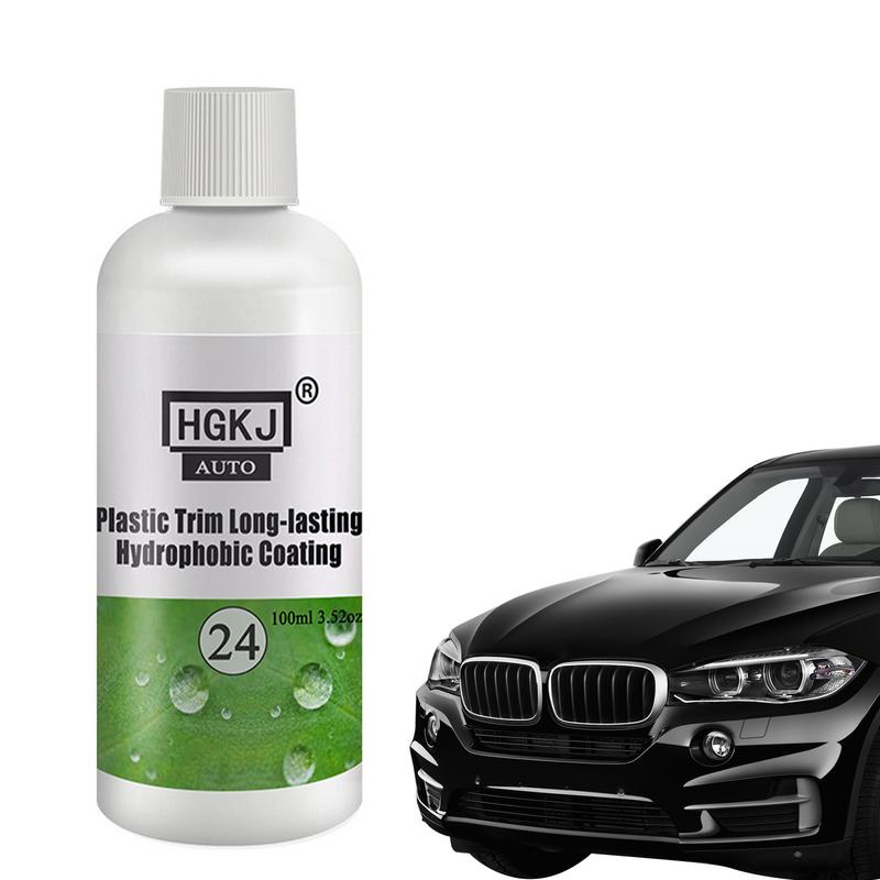 20ml/50ml/100ml Car Plastic Renovator Trim Hydrophobic Liquid Plastic Restorer Polish Long-Lasting Protects Exterior Wax For Car