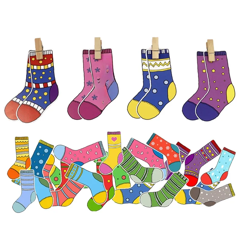 Toddler Montessori Material DIY Toys Socks Colors Sorting Matching Games Early Educational Learning