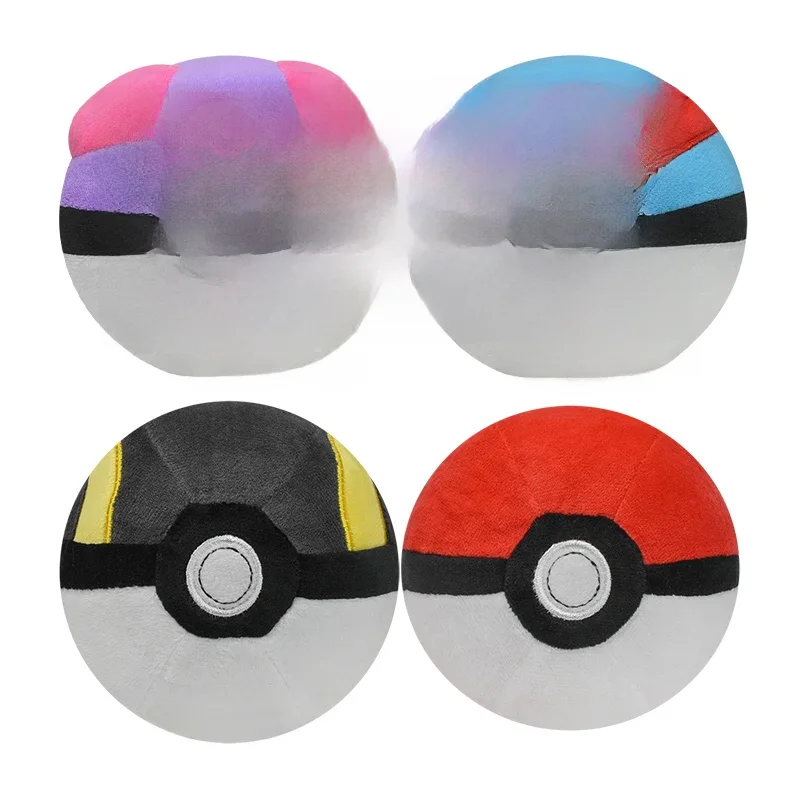 TAKARA TOMY  Pokemon 4PCS Poké Ball Stuffed Toy Plush Doll Pocket Monster Children's Toy Pokemon