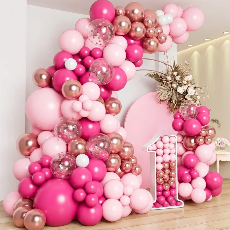 Pink Macaron Balloon Garland Arch Kit Wedding Birthday Party Decor Kids Baby Shower Latex Ballon